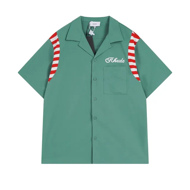 Rhude Short-Sleeve Shirt Candy Stripe Sleeves