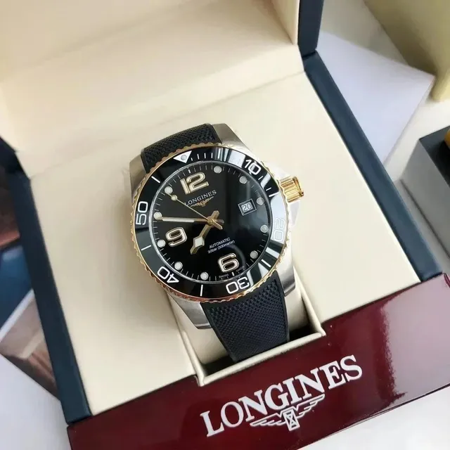 Longines Automatic Dive Watch Black Dial with Gold Accents