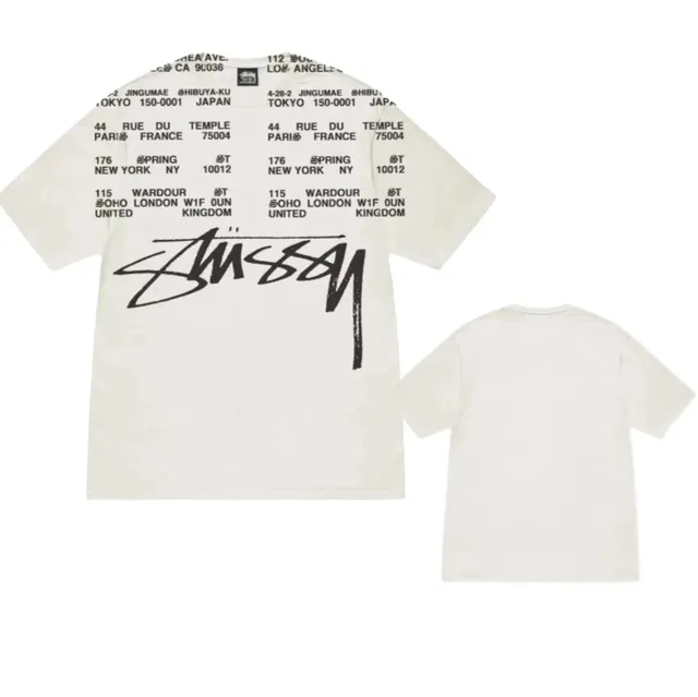 Stüssy Graphic Tee Worldwide Addresses