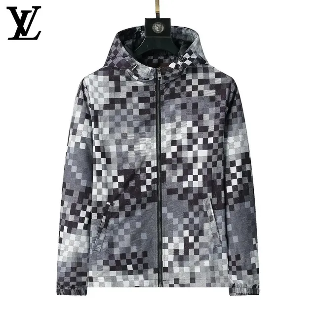 Louis Vuitton Checkered Hooded Jacket Monogram Pixel Print