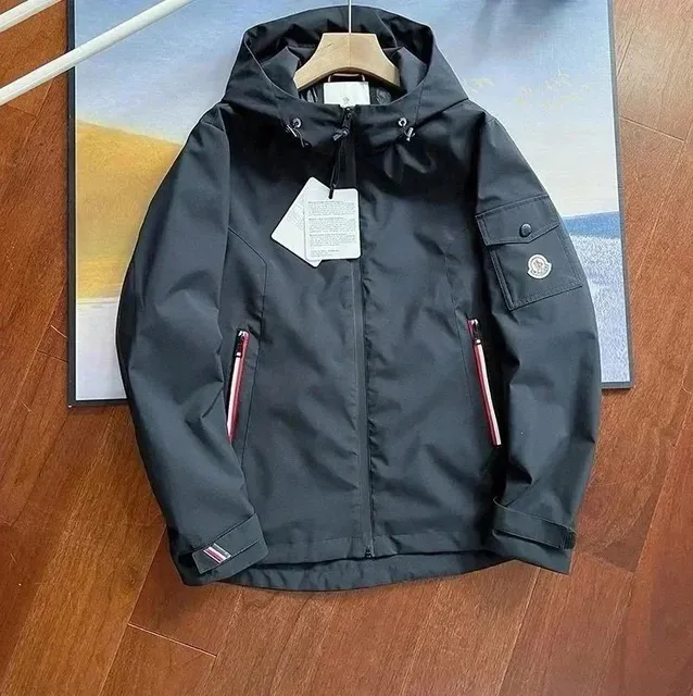 Moncler Gore-Tex Jacket Black with Red Zip Accents