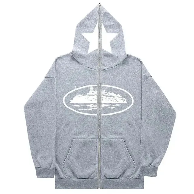 Corteiz Zip-Up Hoodie Star & Ship Graphic