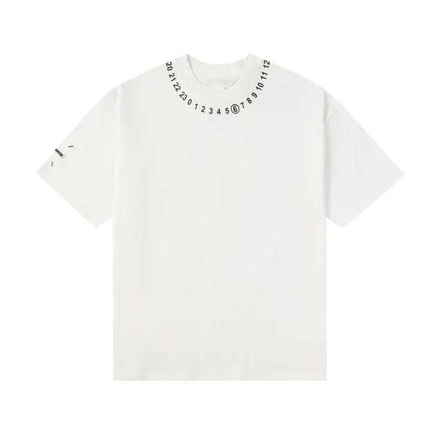 Maison Margiela Numbered Neck Tee White with Numeric Print