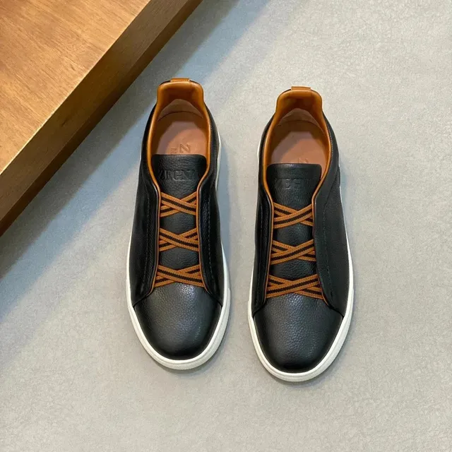 Zegna Sneaker Leather with Contrasting Laces