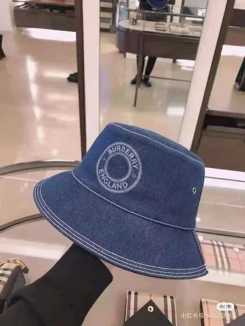 Burberry Bucket Hat Denim Logo
