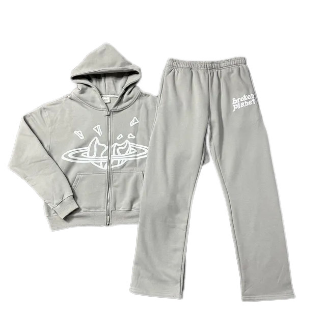 Zip-Up Hoodie and Joggers Set Broken Planet Logo