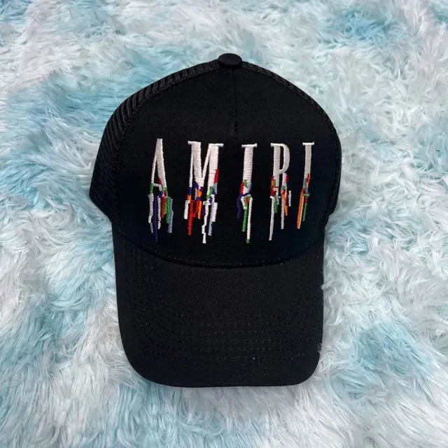 Amiri Trucker Cap Drip Logo Black