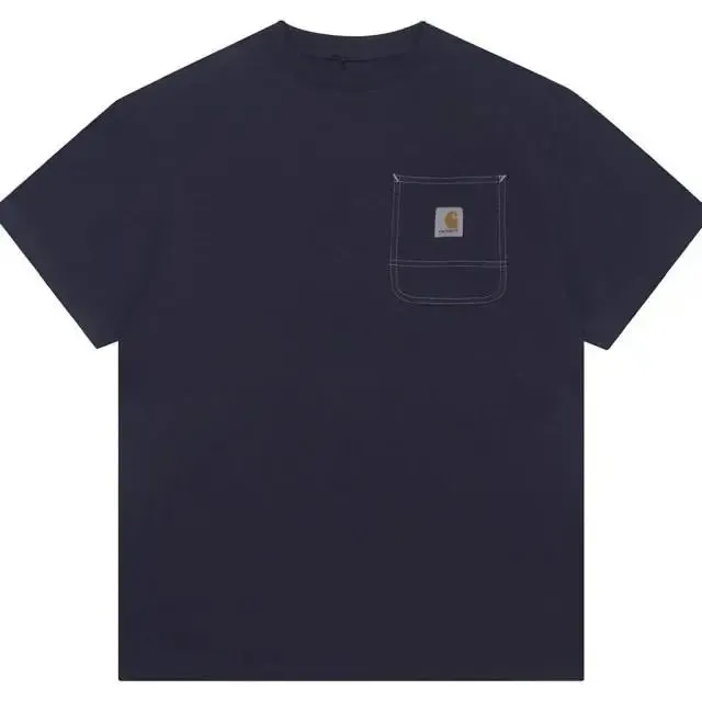 Carhartt Pocket T-Shirt Navy with Logo Patch
