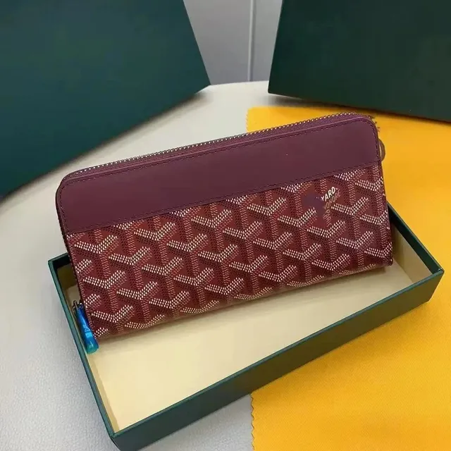 Goyard Saint Louis Zip Wallet Bordeaux Chevron