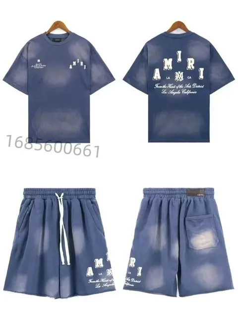 Amiri Shorts Set Washed Logo Print