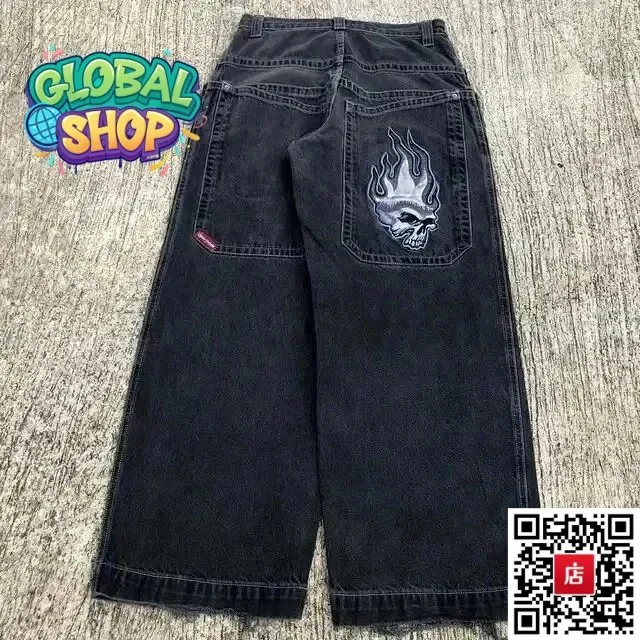 BAPE Skull Flame Jeans Flame Skull Patch