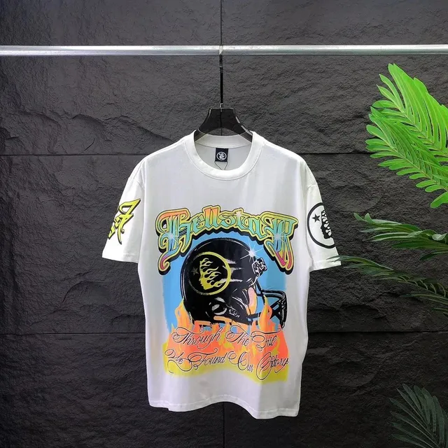 Hellstar Graphic Tee Flame Helmet Print