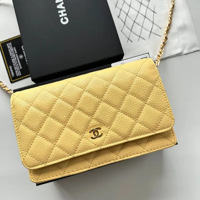 Chanel Classic Flap Wallet on Chain Quilted Caviar Leather