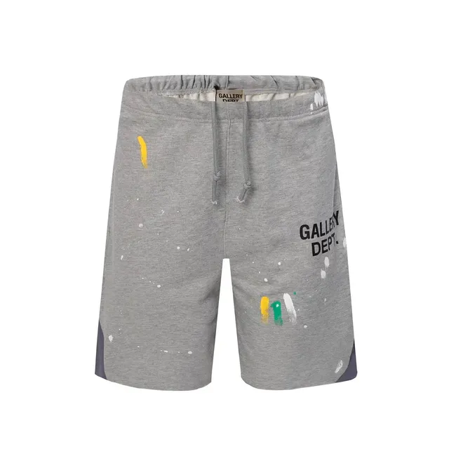 Gallery Dept. Paint Splatter Shorts Grey with Multi-Color Paint Splatter