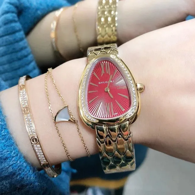 Bulgari Serpenti Pink Dial with Diamond Bezel