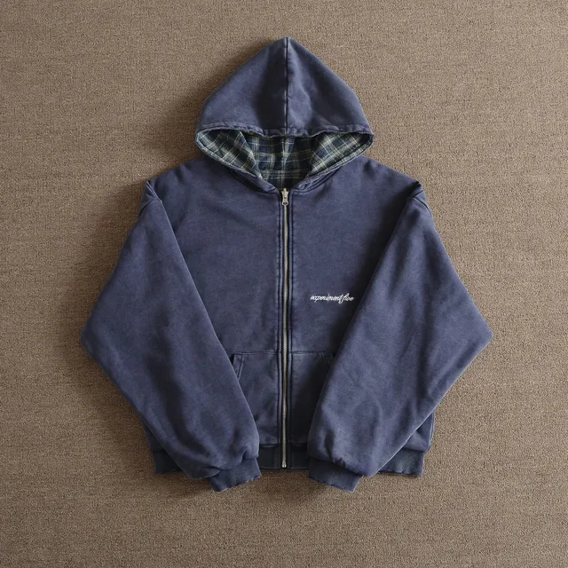 Experiment Five Zip-Up Hoodie Plaid Lining