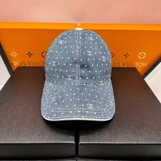 Chanel Baseball Cap Denim with CC Logo Print