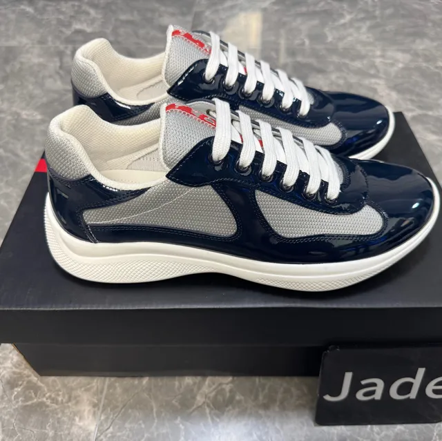 Prada Linea Rossa Sneaker Navy Patent & Mesh