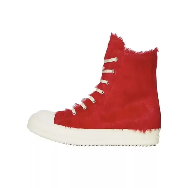 Rick Owens Drkshdw High Top Fur Red