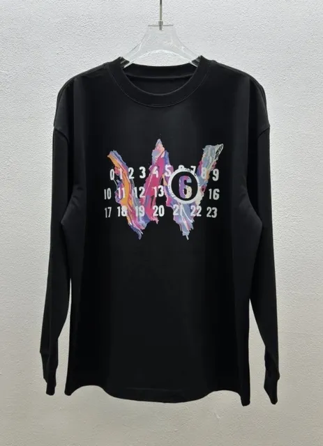 Maison Margiela Long-Sleeve Tee Painted Numbers Graphic