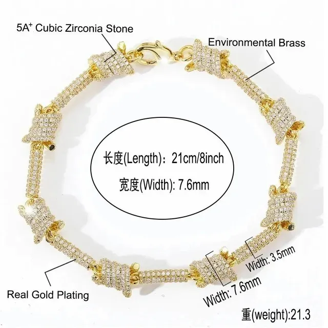 Chrome Hearts Cuban Link Bracelet Fully Iced