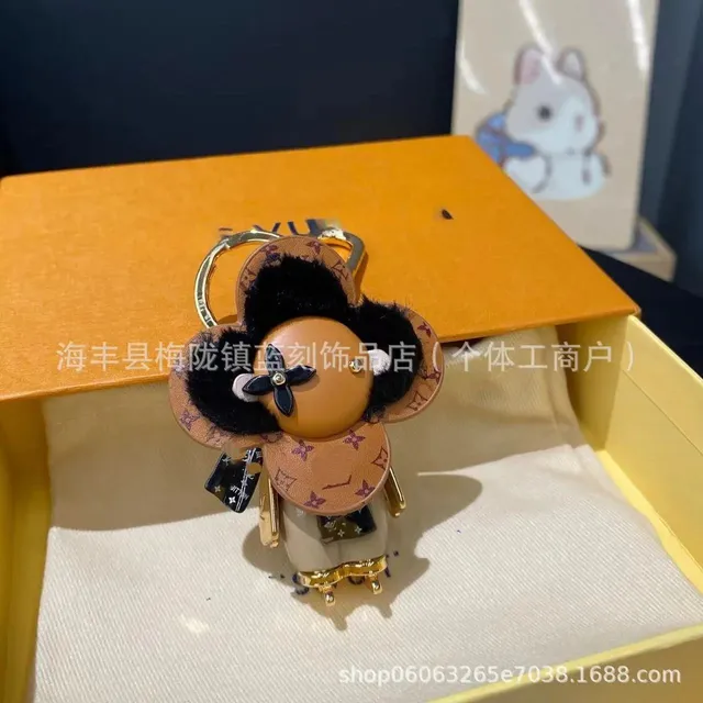 Louis Vuitton Flower Keyholder Monogram Leather with Fur