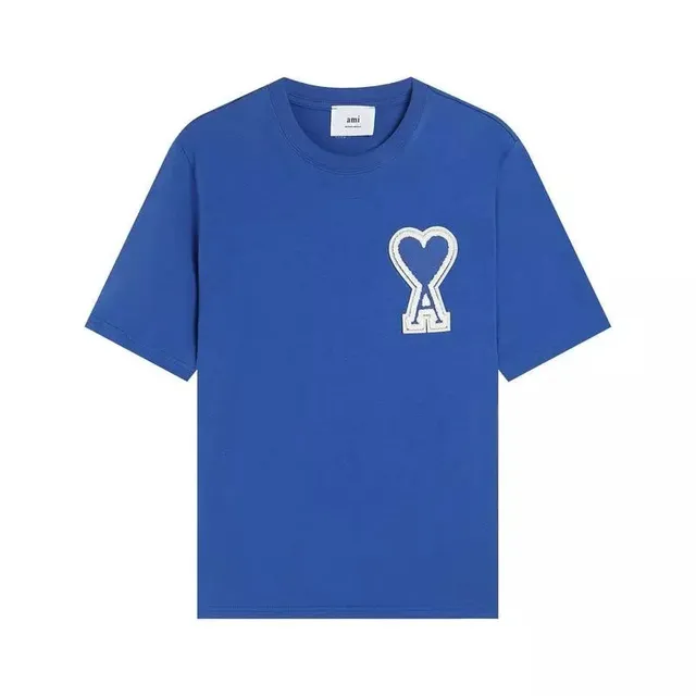 AMI Paris Heart Logo T-Shirt Embroidered Heart A