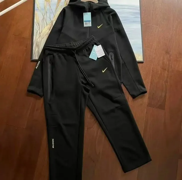 Nike × NOCTA Tech Fleece Hoodie and Joggers Black with Gold Swoosh