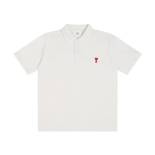 AMI Paris Polo Shirt Red Heart Logo