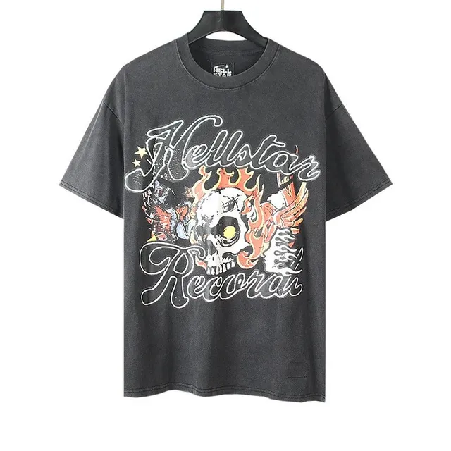 Hellstar Graphic Tee Flame Skull Print