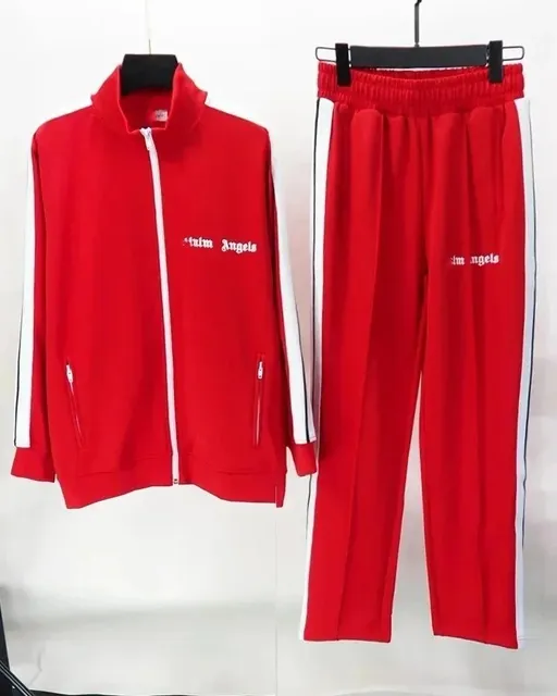 Palm Angels Track Suit Red with White Stripes