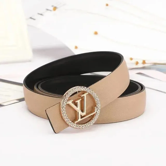 Louis Vuitton LV Logo Belt Crystal-Embellished Buckle