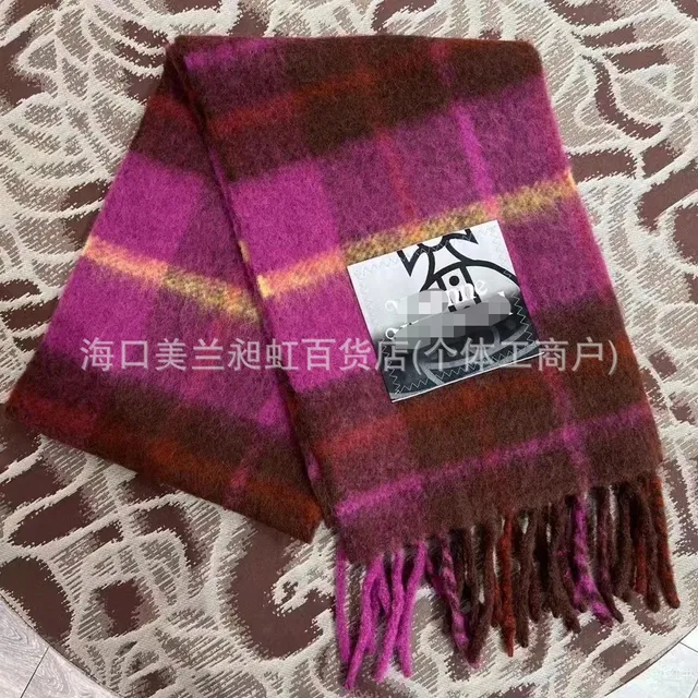 Labeling mohair scarf purple