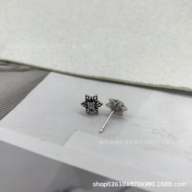 Chrome Hearts Star Stud Earring Crystal Center