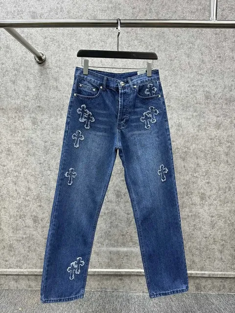 Chrome Hearts Cross Embroidered Jeans