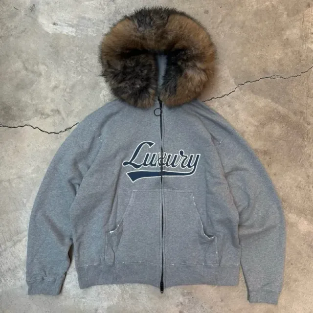 Zip-Up Hooded Jacket Luxury Script Logo