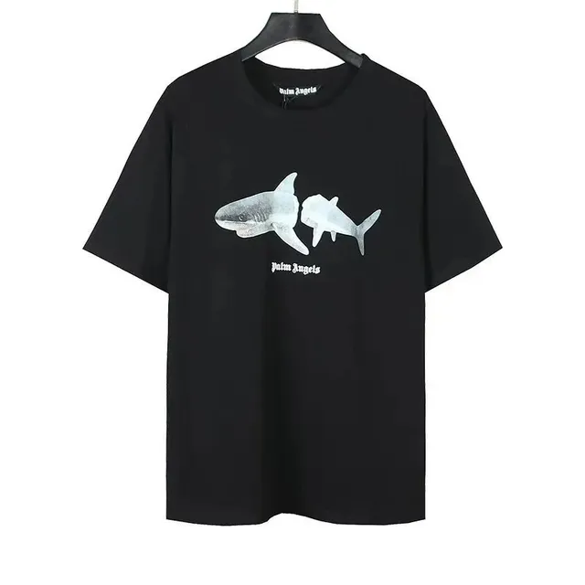 Palm Angels Shark Graphic Tee Shark Print