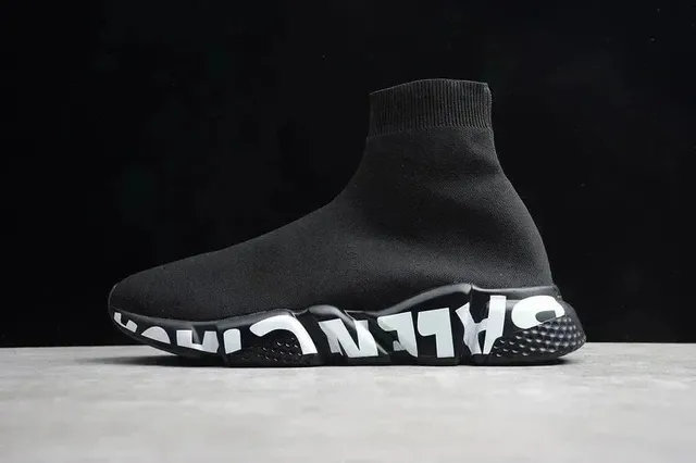Balenciaga Speed Trainer Black White Logo