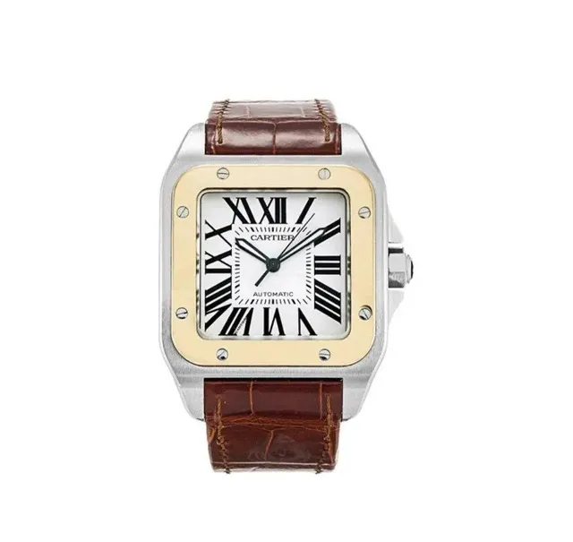 Santos de Cartier Large Steel and Yellow Gold