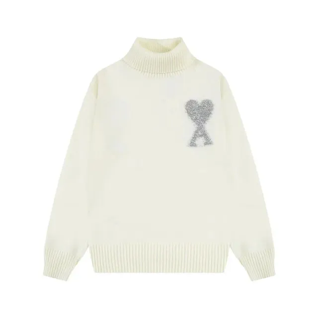 Amiri Turtleneck Sweater Glitter Heart Logo