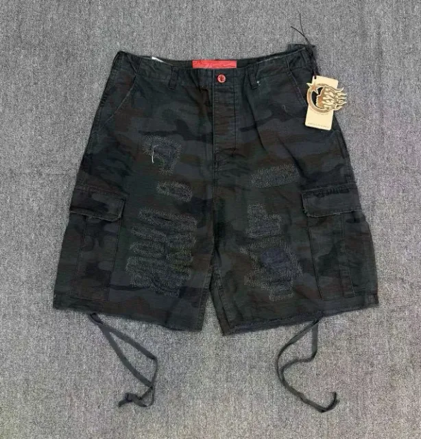 Black camouflage shorts