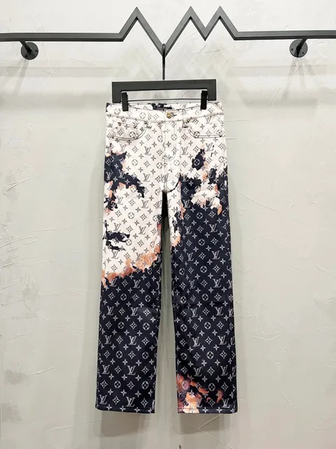 Louis Vuitton Monogram Jeans Acid Wash Print