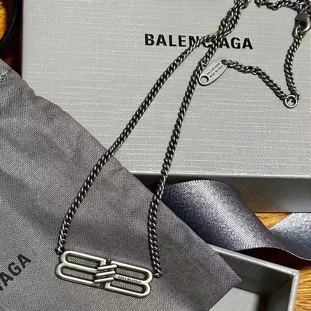 Balenciaga Chain Necklace BB Logo Pendant
