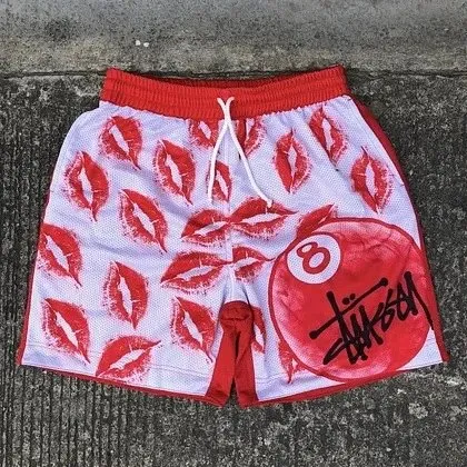 Stüssy Kiss Print Shorts 8-Ball Lip Print