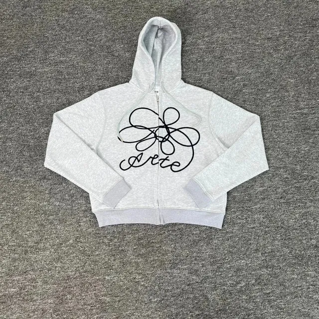 Arte Antwerp Zip-Up Hoodie Abstract Logo Print