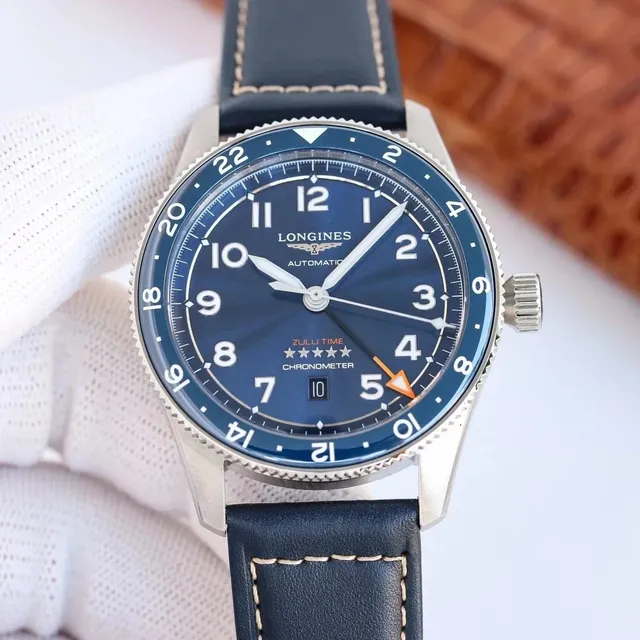 Longines Zulu Time Chronometer Blue Dial with Orange Arrow