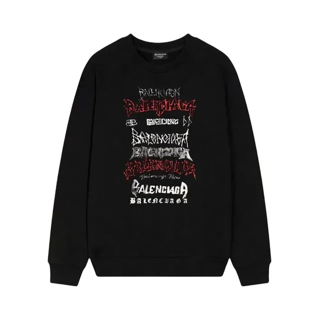 Balenciaga Crewneck Sweatshirt Multi-Logo Print