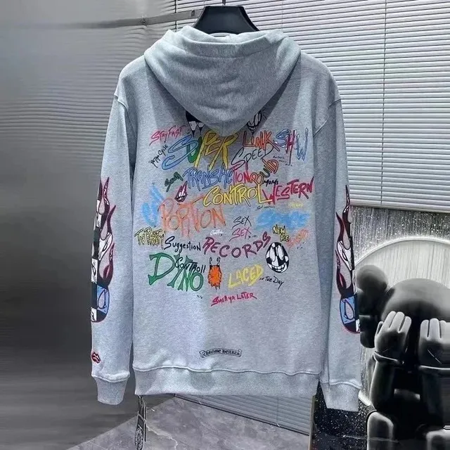 Chrome Hearts Hooded Sweatshirt Graffiti Print