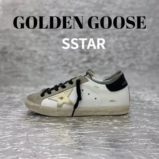 Golden Goose Superstar Distressed White with Gold Star
