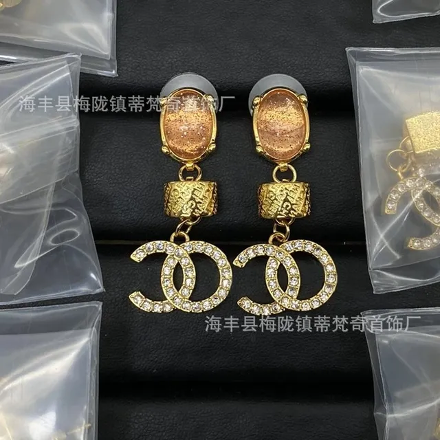 Chanel CC Drop Earrings Crystal-Embellished